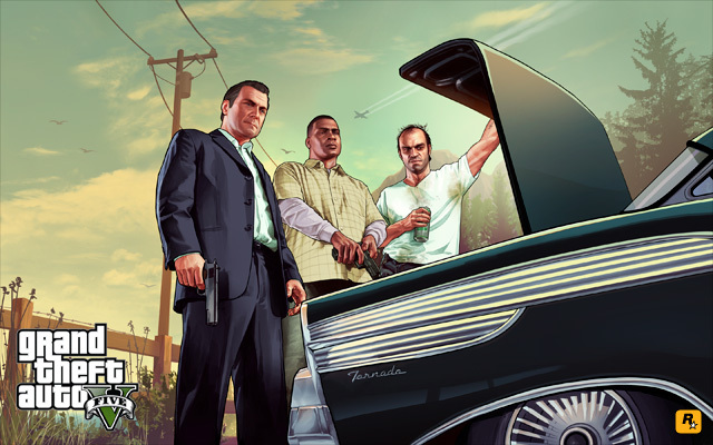 GTA V Screenshot GTA V: Trevor, Franklin und Michael auf dem neuen Artwork