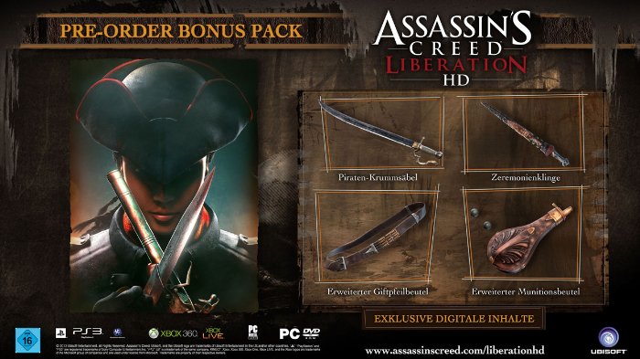ACL Pre Order Bonus Pack Assassins Creed Liberation HD   Exklusiver Pre Order Bonus bei Amazon vorgestellt