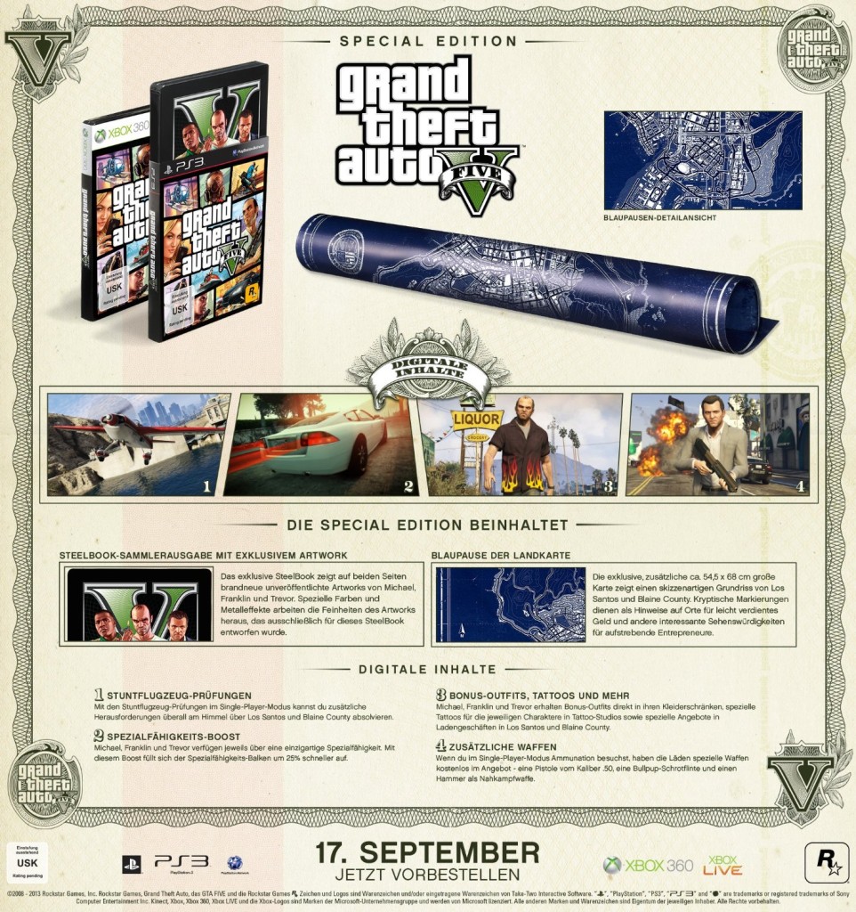 GTA V SE 962x1024 Grand Theft Auto V   Special Edition erneut vorbestellbar